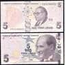 Турция банкнота 5 лир 2009 Р222 UNC арт. 37200