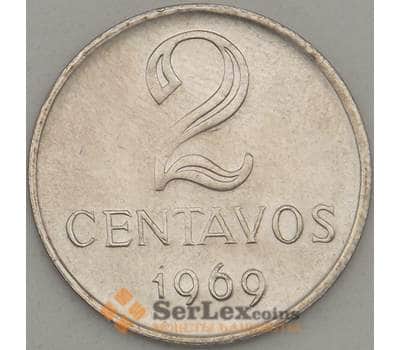 Монета Бразилия 2 сентаво 1969 КМ576.2 UNC (J05.19) арт. 18245