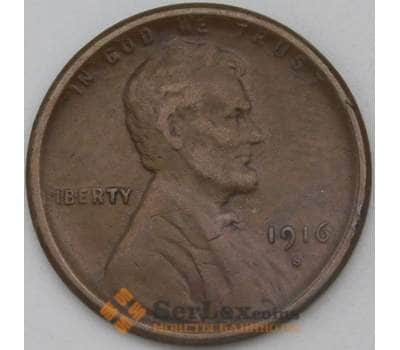 Монета США 1 цент 1916 S КМ132 VF арт. 29121