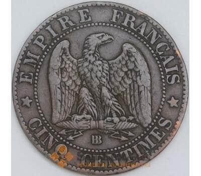 Франция 5 сантимов 1855 BB КМ777 VF арт. 56705