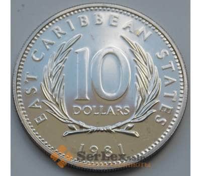 Монета Восточно-Карибские острова 10 долларов 1981 КМ16 ФАО арт. 7238