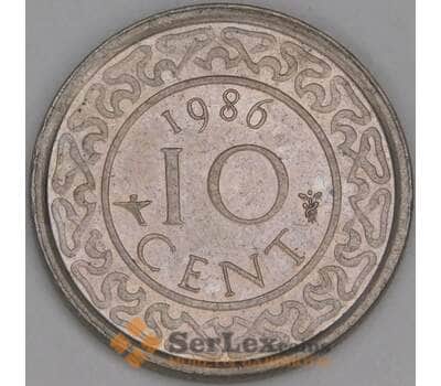 Суринам 10 центов 1986 КМ13 aUNC арт. 52919