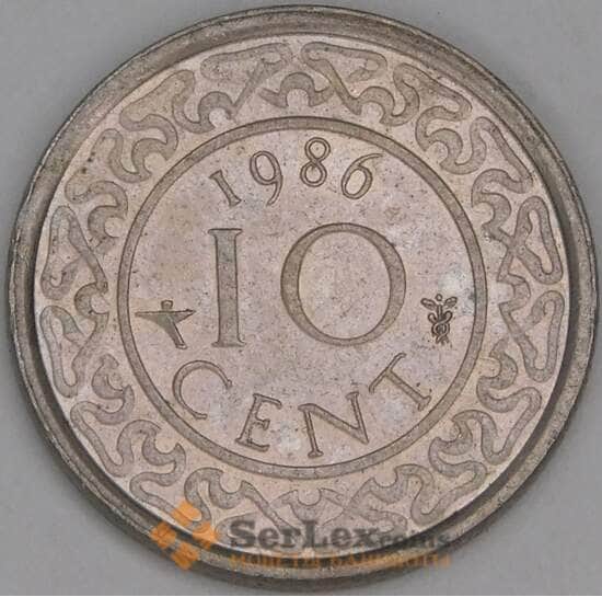 Суринам 10 центов 1986 КМ13 aUNC арт. 52919