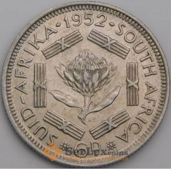 Южная Африка ЮАР 6 пенсов 1952 КМ36.2 XF арт. 50088