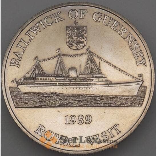 Гернси 2 фунта 1989 BU Королевский визит (n17.19) арт. 21106