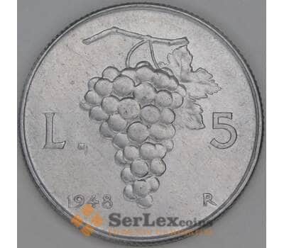 Монета Италия 5 лир 1948 КМ89 VF арт. 26151
