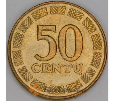 Литва 50 центов 1997 КМ108 UNC арт. 53345
