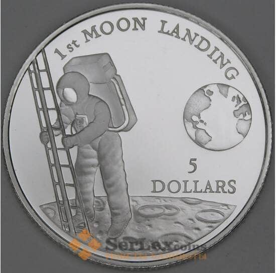 Ниуэ 5 долларов 1992 КМ68 Proof Космос, Первая посадка на Луну арт. 54112