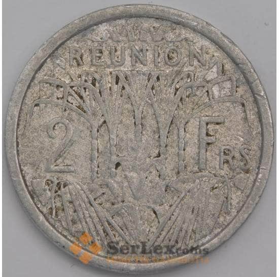Реюньон монета 2 франка 1948 КМ8 F  арт. 43253