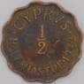 Кипр монета 1/2 пиастра 1942 КМ22а VF арт. 42205