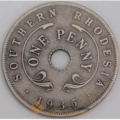 Южная Родезия монета 1 пенни 1935 КМ7 VF арт. 45898