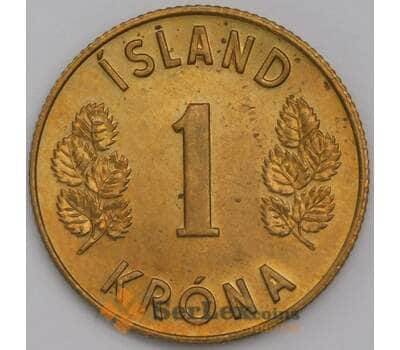 Исландия монета 1 крона 1974 КМ12а UNC арт. 42220