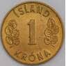 Исландия монета 1 крона 1974 КМ12а UNC арт. 42220
