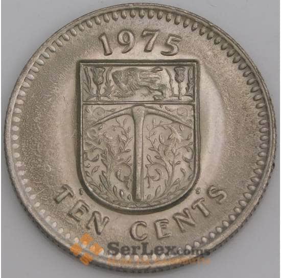 Родезия монета 10 центов 1975 КМ14 UNC арт. 45759