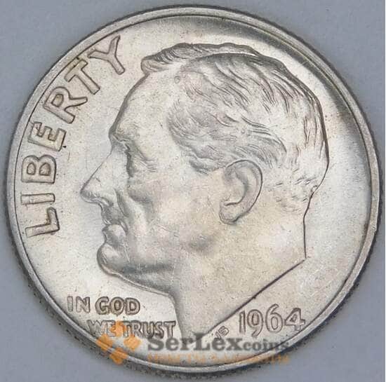 США дайм 10 центов 1964 КМ195 aUNC арт. 12814