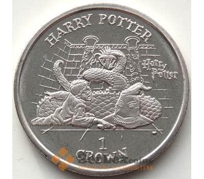 Монета Мэн Остров 1 крона 2002 BU КМ1150 Гарри Поттер и Меч Гриффиндора арт. 13003
