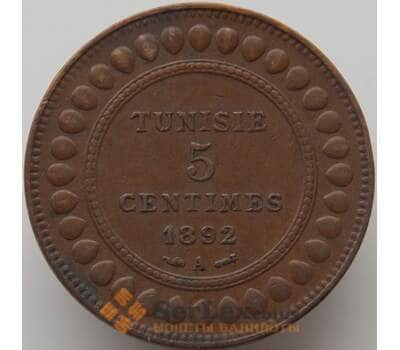Монета Тунис 5 сантимов 1892 КМ221 XF арт. 10082
