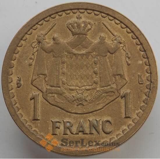 Монако монета 1 франк 1945 КМ120a AU арт. 14608
