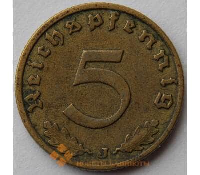 Монета Германия 5 пфеннигов (рейхспфеннигов) 1937 J КМ91 VF (J05.19) арт. 15014