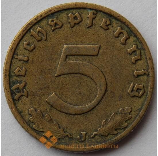 Германия 5 пфеннигов (рейхспфеннигов) 1937 J КМ91 VF (J05.19) арт. 15014