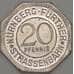 Германия Нюрнберг 20 пфеннигов 1921 Proof TIERGARTNERTOR (j05.19) арт. 19955