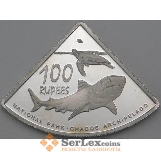 Чагос 100 рупий 2015 Prooflike UNUSUAL Акула арт. 26613