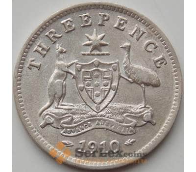 Монета Австралия 3 пенса 1910 КМ18 AU-aUNC арт. 12315