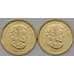 Монета Канада 1 доллар (2 шт) 2021 Клондайк, 125 лет Золотая лихорадка UNC, цветная и не цветная арт. 30668