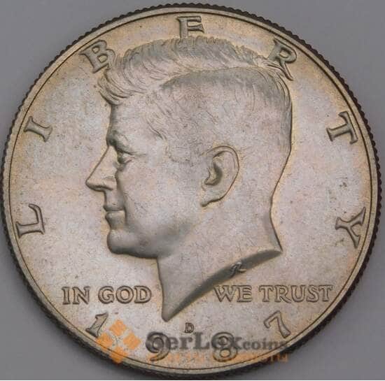 США монета 1/2 1987 D КМА202b UNC Кеннеди арт. 42415