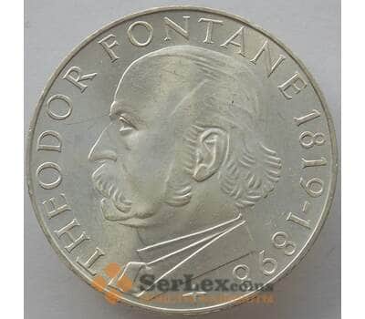 Монета Германия 5 марок 1969 КМ125 BU Серебро Теодор Фонтане (J05.19) арт. 15921