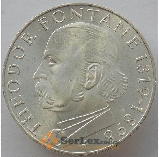Германия 5 марок 1969 КМ125 BU Серебро Теодор Фонтане (J05.19) арт. 15921