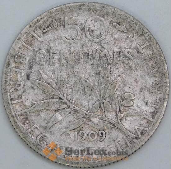 Франция 50 сантимов 1909 КМ854 F арт. 57399