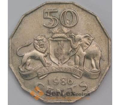 Монета Свазиленд 50 центов 1986 КМ43 XF арт. 38967