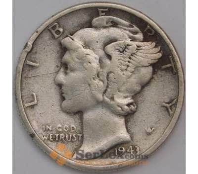 Монета США 10 центов (дайм) 1943 КМ140 VF арт. 39876