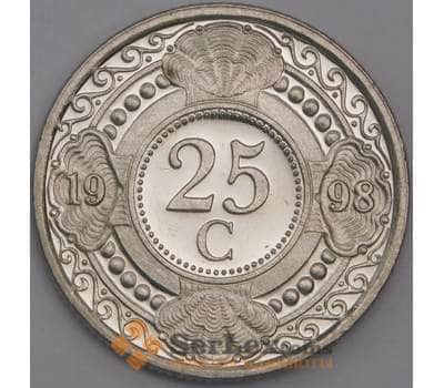 Нидерландские Антиллы монета 25 центов 1998 КМ35 UNC арт. 44754