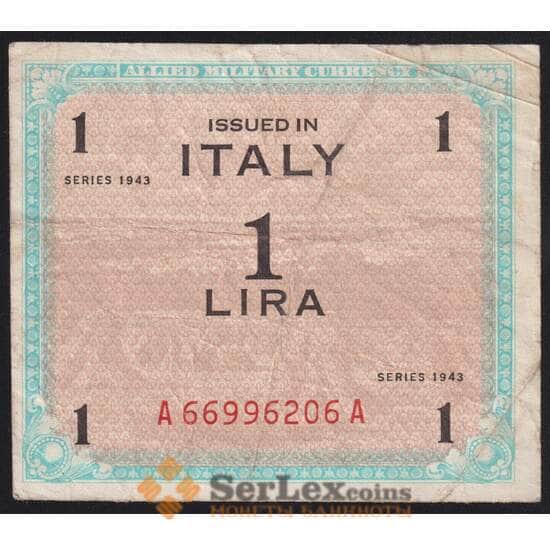 Италия банкнота 1 лира 1943 РМ10 F Оккупация арт. 41111