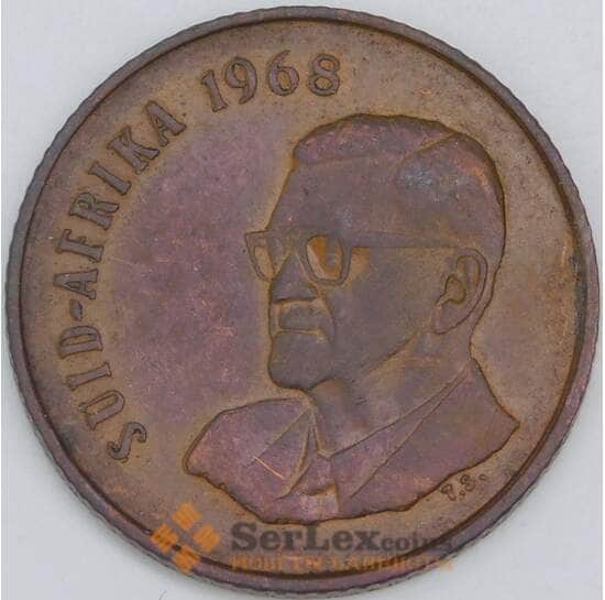 Южная Африка ЮАР 2 цента 1968 КМ75.2 XF Чарльза Сварта SUID-AFRIKA арт. 57111
