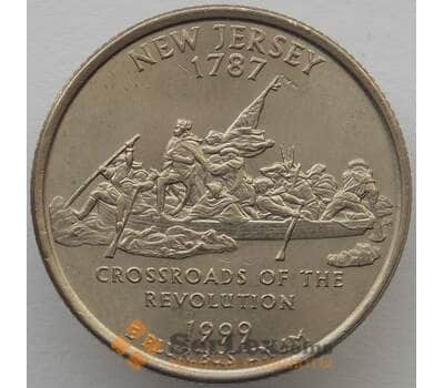 Монета США 25 центов 1999 P КМ295 aUNC Нью-Джерси (J05.19) арт. 18011