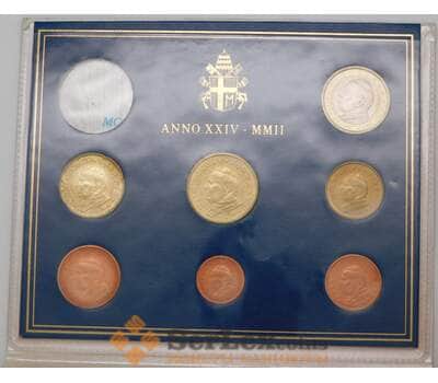 Монета Ватикан Официальный Набор 1 цент - без 2 евро  (7 шт) 2002 в буклете арт. 28089
