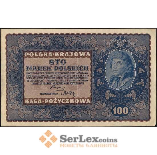 Польша 100 марок 1919 Р271 XF арт. 26072 Польша 100 марок 1919 Р271 XF арт. 26072