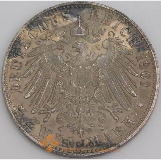 Германия монета 2 марки 1901 КМ525 VF  арт. 45751