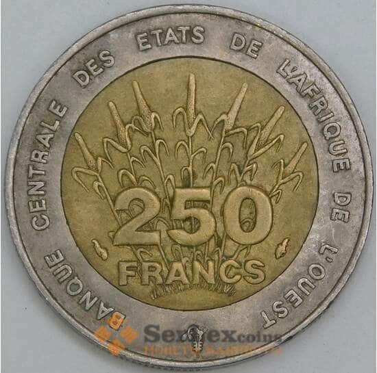 Западная Африка 250 франков 1992 КМ13 VF арт. 55291 Западная Африка 250 франков 1992 КМ13 VF арт. 55291