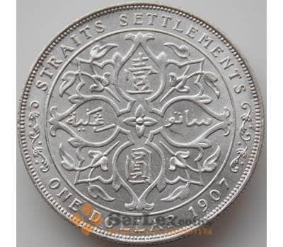 Монета Стрейтс Сеттлментс 1 доллар 1907 КМ26 UNC арт. 11978