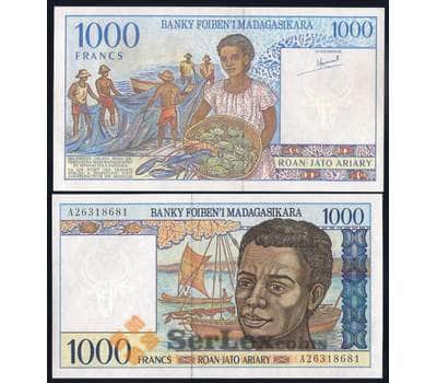 Банкнота Мадагаскар 1000 франков 1994 Р76 UNC арт. 39991