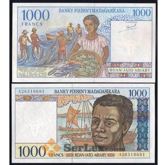 Мадагаскар 1000 франков 1994 Р76 UNC арт. 39991