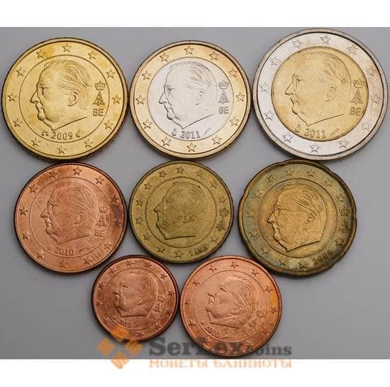Бельгия набор Евро монет 1 цент - 2 евро 1999, 2011 (8 шт) XF-UNC арт. 46739