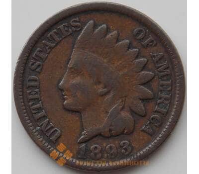 Монета США 1 цент 1893 КМ90а VF арт. 11770