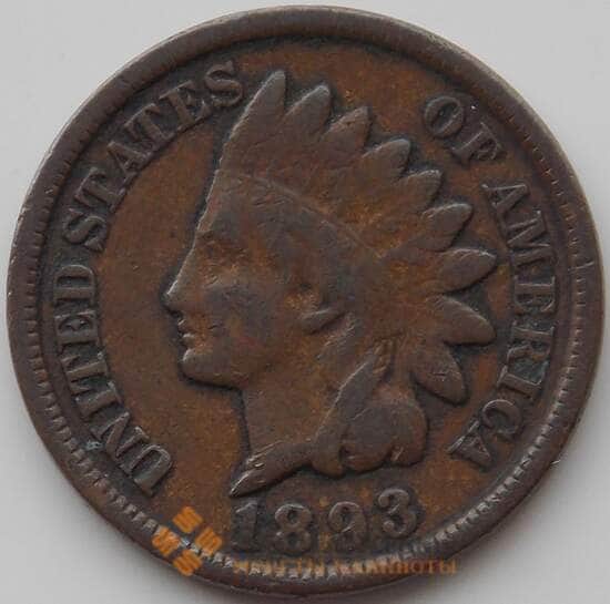 США 1 цент 1893 КМ90а VF арт. 11770