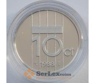 Монета Нидерланды 10 центов 1988 КМ203 Proof (J05.19) арт. 17384