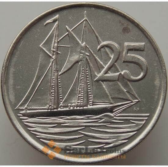 Каймановы острова 25 центов 1992-1996 aUNC КМ90а арт. 10066